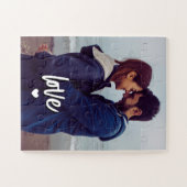 Love Script Modern Couple Photo  Puzzle (Horizontal)