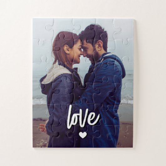 Love Script Modern Couple Photo  Puzzle (Vertikal)