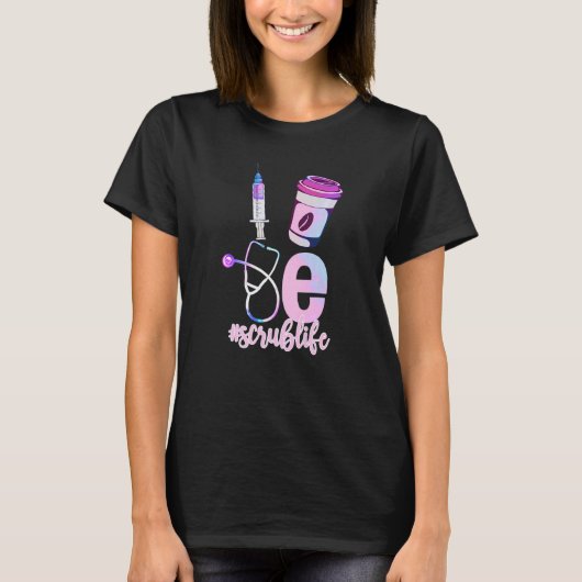 Love Scrub Life Stethoscope Nursing Nurses Day T-Shirt (Vorderseite)