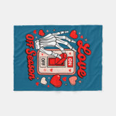 Love Season Skeleton Funny Valentines Day Womens T Fleecedecke (Vorderseite (Horizontal))