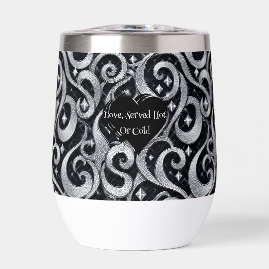 Love Served Hot or Cold Silver Bling Luxury Funky (Vorderseite)