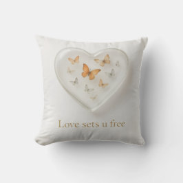 Love Sets You Free Butterfly Heart Pillow Kissen