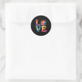 Love Sewing Quilting N Cushion Rainbow Crafter Wom Runder Aufkleber (Tasche)