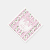 Love Shack Baby Coquette Blush Bow Baby Shower Serviette (Ecke)