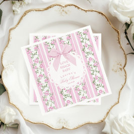 Love Shack Baby Coquette Blush Bow Baby Shower Serviette