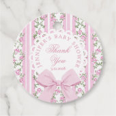 Love Shack Baby Coquette Pink Bow Thank you Geschenkanhänger (Vorderseite)