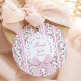 Love Shack Baby Coquette Pink Bow Thank you Geschenkanhänger