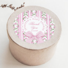 Love Shack Baby Coquette Pink Bow Thank you Runder Aufkleber