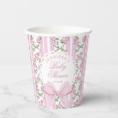 Love Shack Coquette Blush Pink Bow Baby Shower Pappbecher (Vorderseite)