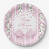 Love Shack Coquette Blush Pink Bow Baby Shower Pappteller (Vorderseite)