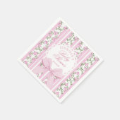 Love Shack Coquette Blush Pink Bow Baby Shower Serviette (Ecke)