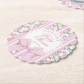 Love Shack Coquette Blush Pink Bow Baby Shower Untersetzer (angewinkelt)