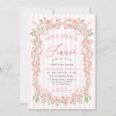 Love Shack Fiance Pink Bow Floral Bridal Shower Einladung (Vorderseite)