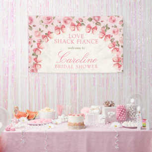 Love Shack Verlobte Florale Hochzeitsdusche Begrüß Banner