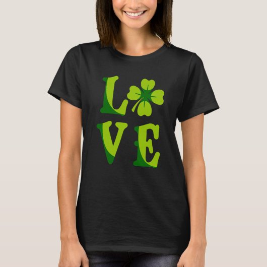 Love shamrock lucky charm St Patrick's Day 1 T-Shirt (Vorderseite)