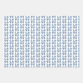 Love Shamrock Plaid Blue Black Classic Pattern Geschenkpapier Set (Vorderseite 3)