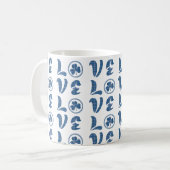 Love Shamrock Plaid Blue Black Classic Pattern Kaffeetasse (Vorderseite Links)