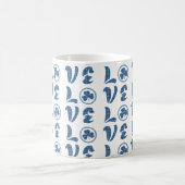 Love Shamrock Plaid Blue Black Classic Pattern Kaffeetasse (Mittel)