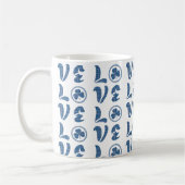 Love Shamrock Plaid Blue Black Classic Pattern Kaffeetasse (Links)