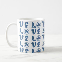Love Shamrock Plaid Blue Black Classic Pattern Kaffeetasse