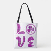 Love Shamrock Plaid Pink Black Classic Tasche (Rückseite)
