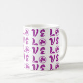 Love Shamrock Plaid Purple Classic Pattern Kaffeetasse (VorderseiteRechts)