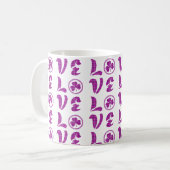 Love Shamrock Plaid Purple Classic Pattern Kaffeetasse (Vorderseite Links)