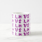 Love Shamrock Plaid Purple Classic Pattern Kaffeetasse (Mittel)