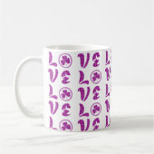 Love Shamrock Plaid Purple Classic Pattern Kaffeetasse (Links)