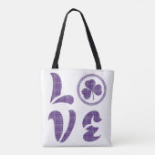 Love Shamrock Plaid Purple Gray Tartan Pattern Tasche (Rückseite)