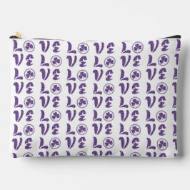Love Shamrock Plaid Purple Gray Tartan Pattern Zubehörtasche