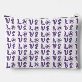 Love Shamrock Plaid Purple Gray Tartan Pattern Zubehörtasche (Rückseite)