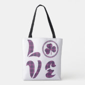 Love Shamrock Plaid Purple Teal Tartan Pattern Tasche (Rückseite)