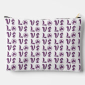 Love Shamrock Plaid Purple Teal Tartan Pattern Zubehörtasche (Rückseite)