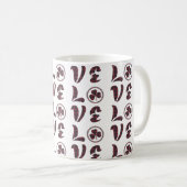 Love Shamrock Plaid Red Blue Tartan Pattern Kaffeetasse (VorderseiteRechts)