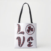 Love Shamrock Plaid Red Blue Tartan Pattern Tasche (Vorderseite)