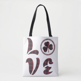 Love Shamrock Plaid Red Blue Tartan Pattern Tasche