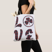 Love Shamrock Plaid Red Blue Tartan Pattern Tasche (Von Nahem)