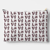 Love Shamrock Plaid Red Blue Tartan Pattern Zubehörtasche (Rückseite)