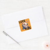LOVE × SHIBA - Custom Quadratischer Aufkleber (Umschlag)