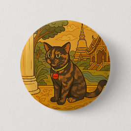 Love Siam Cat Round Button