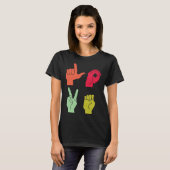 Love Sign ASL Deaf Pride T-Shirt (Vorne ganz)