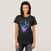 Love Sign Teal & Purple Ribbon Suicide Prevent T-Shirt (Vorne ganz)