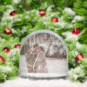 Love Simple Script Modern 2 Photo Schneekugeln (Weihnachten)