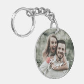 Love Simple Script Photo Schlüsselanhänger (Vorderseite links)