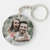 Love Simple Script Photo Schlüsselanhänger (Rückseite)