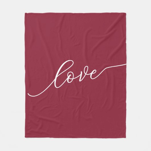 Love Simple Script Red Fleecedecke (Vorderseite)