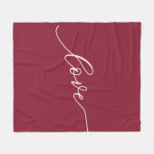 Love Simple Script Red Fleecedecke (Vorderseite (Horizontal))