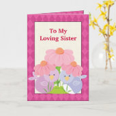 Love Sister Grußkarte Karte (Gelbe Blume)