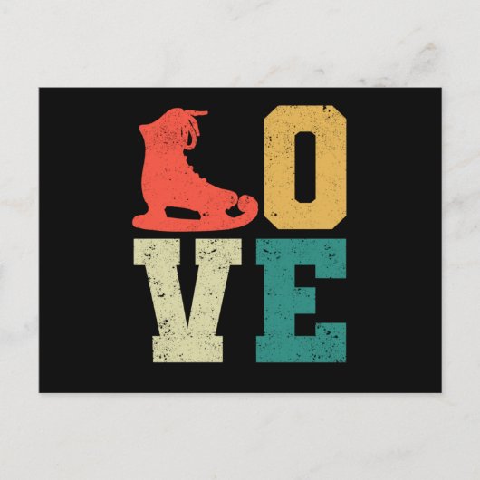 Love skate team fan winter funny figure skating postkarte (Vorderseite)